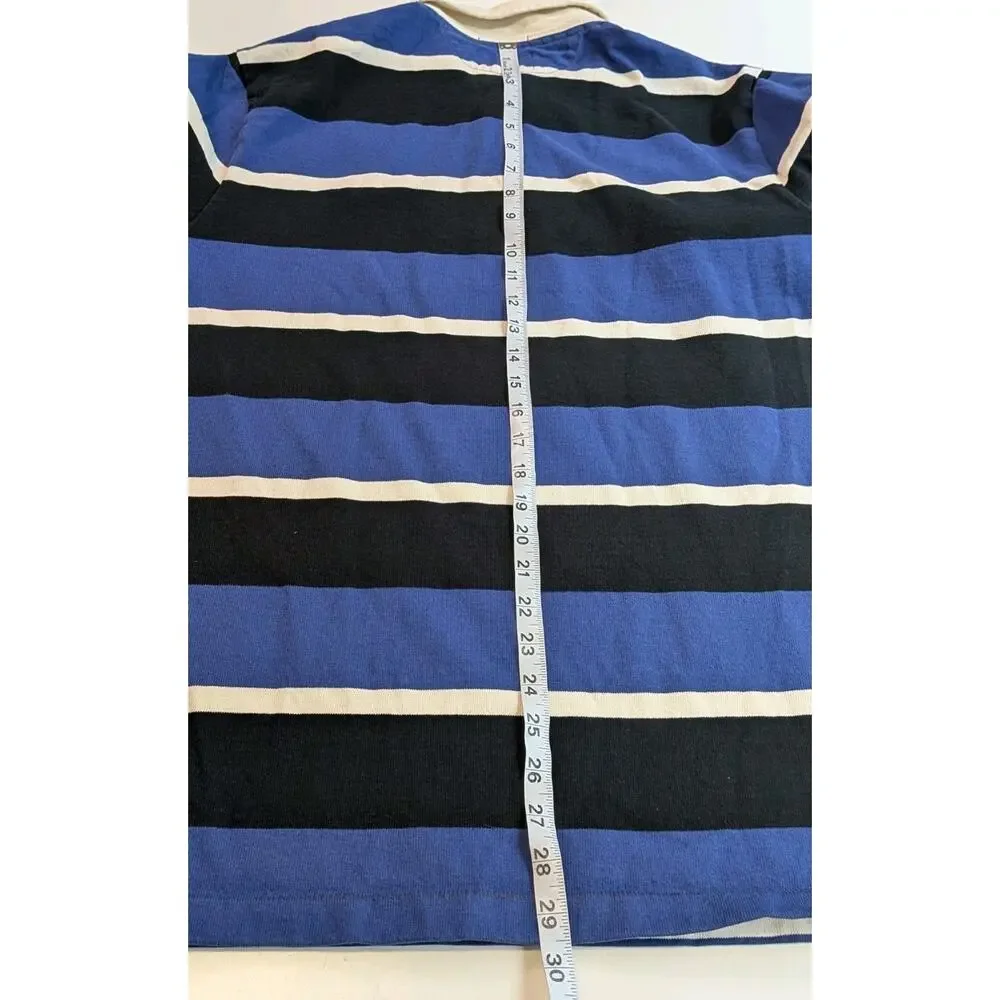 Vintage Ralph Lauren Rugby Long Sleeve Shirt RARE 2005 Crest Large Slim Striped